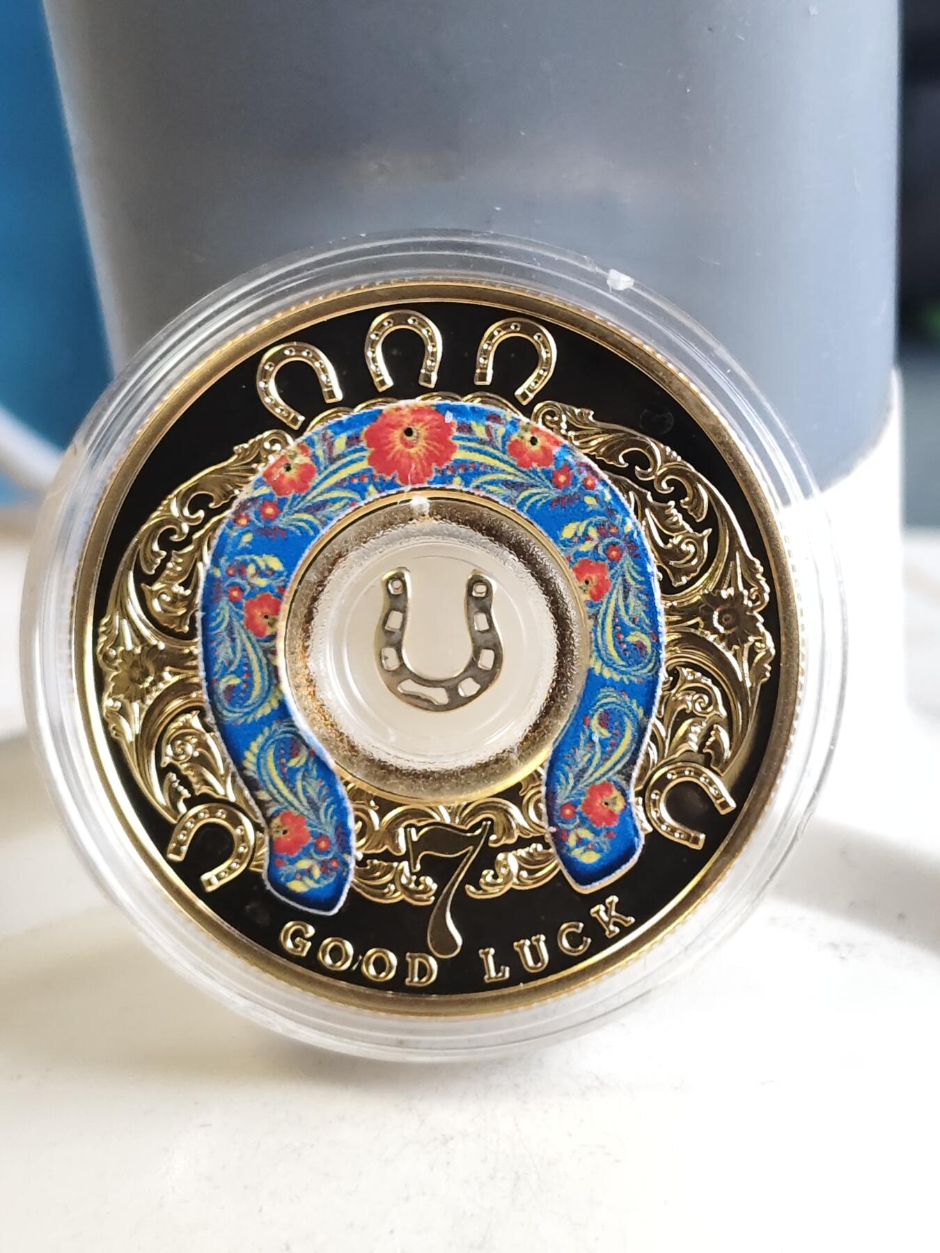 第166期拍卖【长期征集拍品】 喀麦隆2022年幸运马蹄镀金纪念银币，999银，14.14克，发行999枚