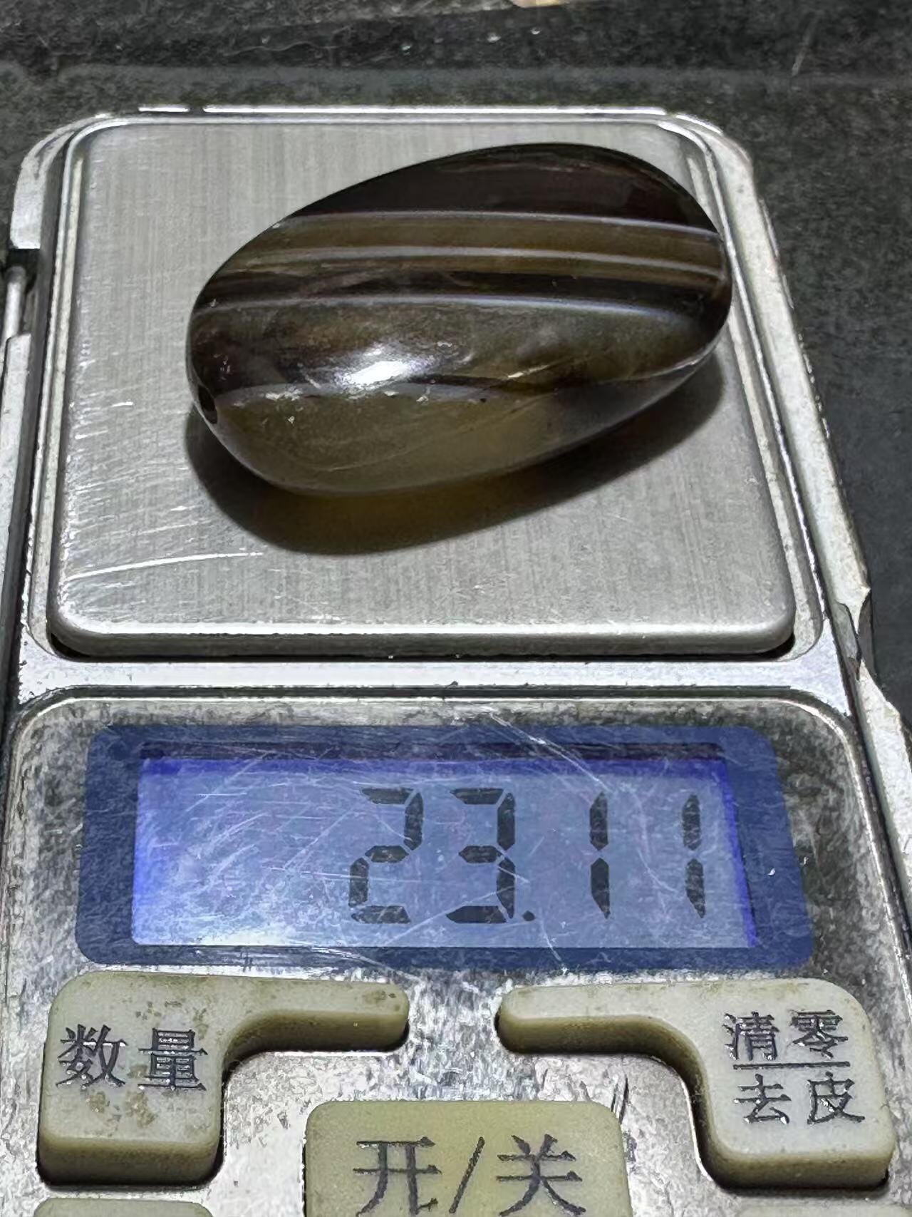 高玉化千层纹药师玛瑙通货板珠一个！