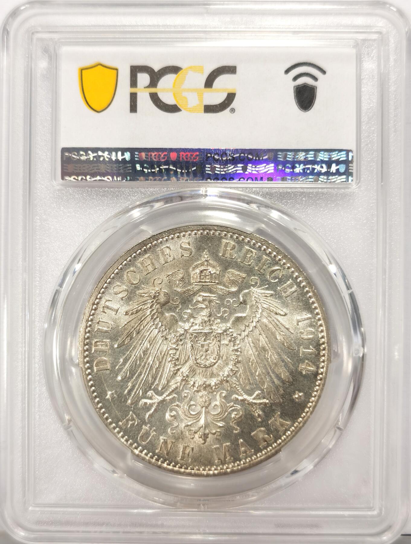 博洋堂世界钱币拍卖第131期（全场包邮） PCGS MS64 德国巴伐利亚1914年路德维希三世流通5马克银币。