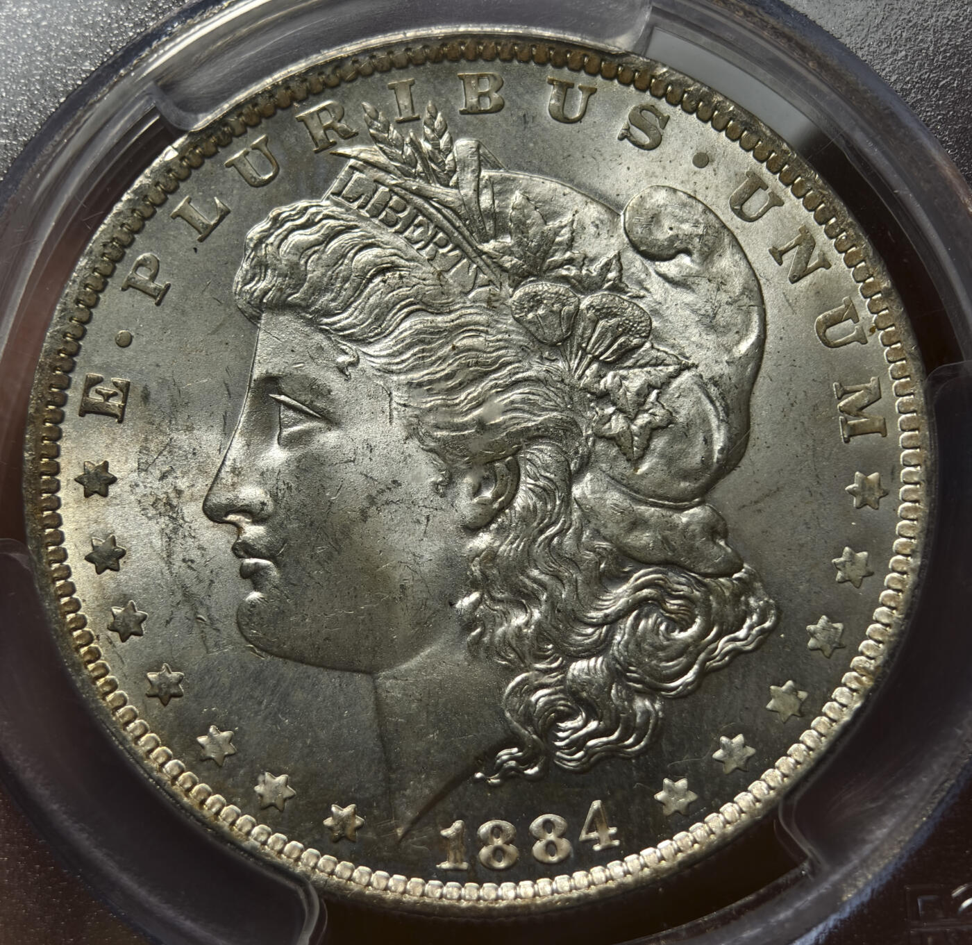 紫瑗钱币——第575期 美国 1884年 O版 摩根 大头妹 1美元 银币 PCGS MS64 老盒