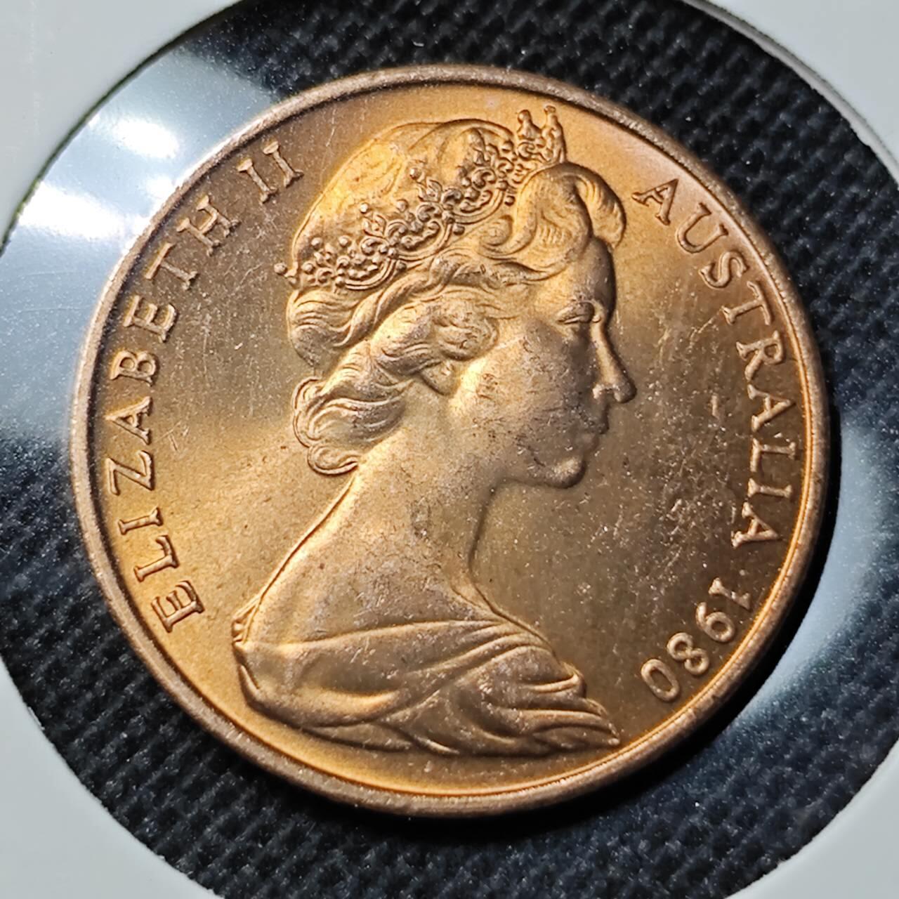 KK钱币收藏小铺 第309期 2月预留时间 周末发货  1980，澳大利亚两分好品