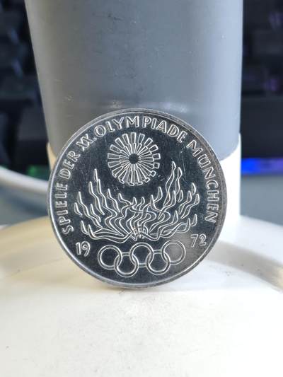 第166期拍卖【长期征集拍品】 -  德国1972年10马克 慕尼黑奥运会纪念银币，625银，15.53克，没有塑料盒