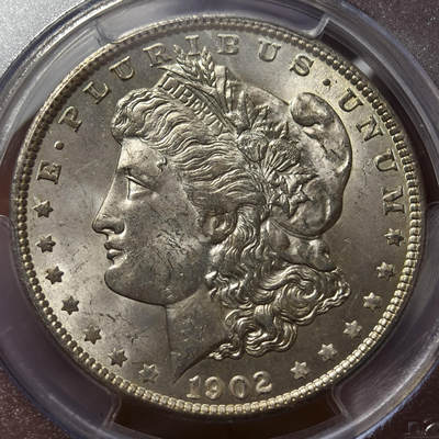 紫瑗钱币——第576期 - 美国 1902年 O版 摩根 大头妹 1美元 银币 PCGS MS64 老盒