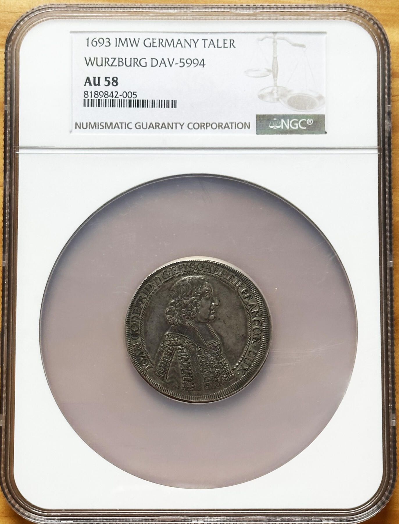 NGC-AU58 1693乌兹堡大主教大型泰勒冠军早期精美设计