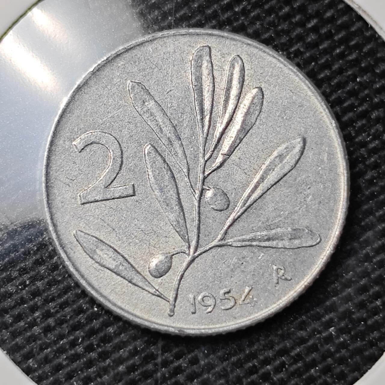KK钱币收藏小铺 第309期 2月预留时间 周末发货 1954意大利2里拉 蜜蜂