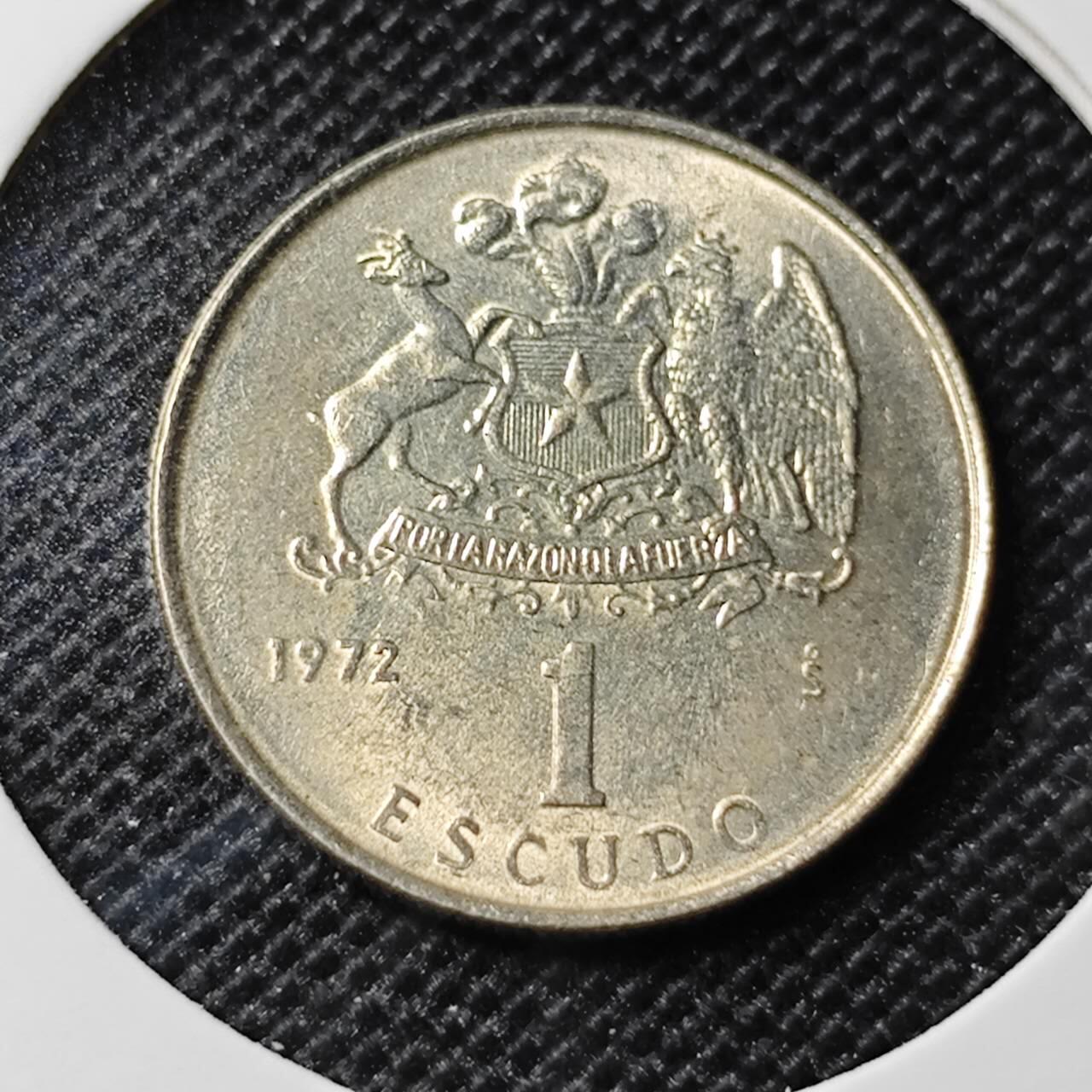 KK钱币收藏小铺 第309期 2月预留时间 周末发货 1972智利1埃斯库多 好品