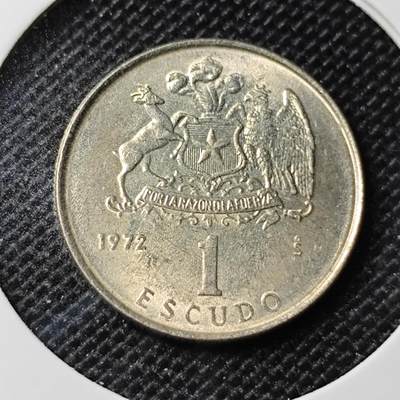 KK钱币收藏小铺 第309期 2月预留时间 周末发货 - 1972智利1埃斯库多 好品
