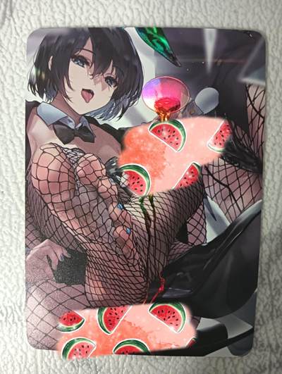 花开卡拍第31期（7月20号周日截拍，品控勿拍!!!拍品不寄存，运费5元，自制卡难免瑕疵，可能存在轻微撞角爆边等出厂瑕疵，品控介意勿拍！） - 蕾丝兔女郎 彩闪单卡