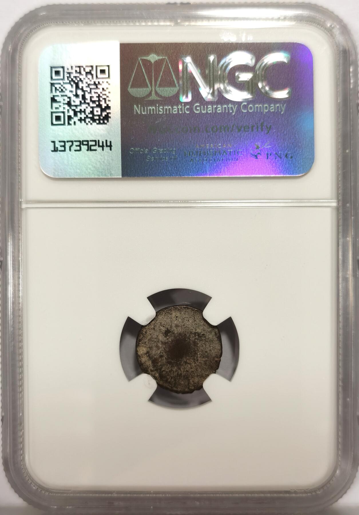 博洋堂世界钱币拍卖第131期（全场包邮） NGC AU 柬埔寨1600-1860年“固”字小鸟2PE银币