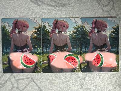 花开卡拍第31期（7月20号周日截拍，品控勿拍!!!拍品不寄存，运费5元，自制卡难免瑕疵，可能存在轻微撞角爆边等出厂瑕疵，品控介意勿拍！） - 鸡腿满赠卡 美囤少女  3工艺