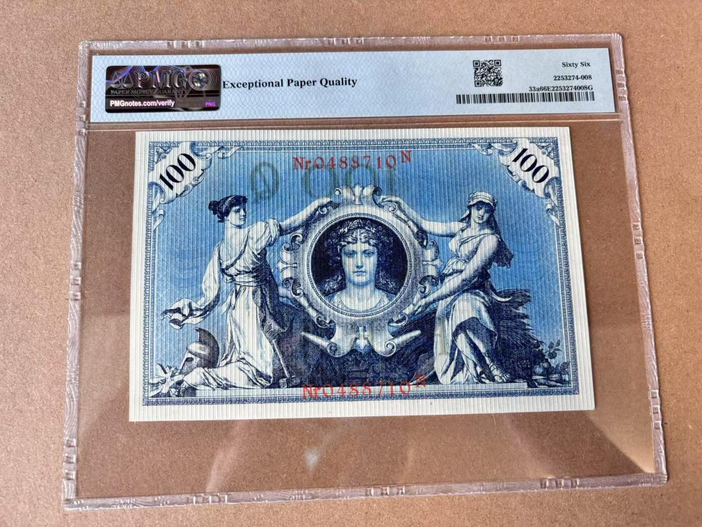 【Blue Auction】世界纸币精拍第698期【精】——18级TOP拍卖/信誉/品质/专业/高效💫  德国 1908年100马克 PMG66EPQ 