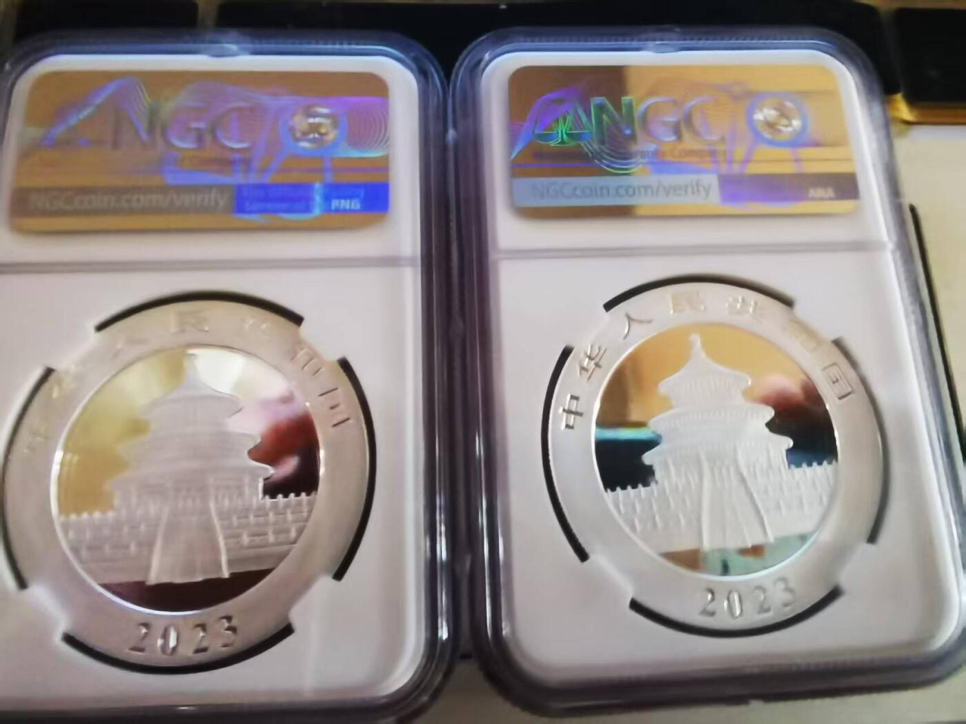评级币：NGC-MS69 2023熊猫银币40周年纪念版 首发