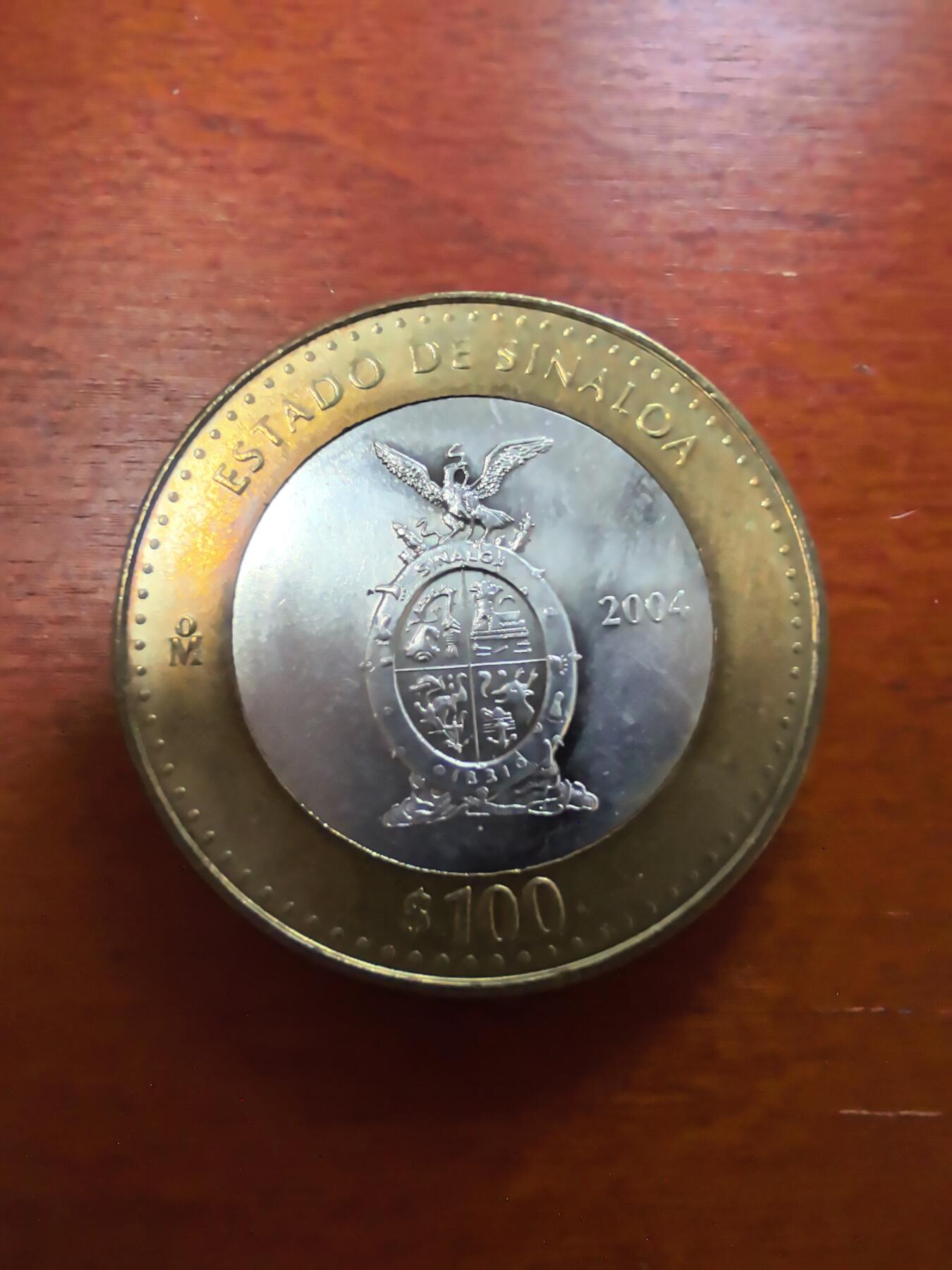 长老汇蛇年精选第二十五场拍卖 2004墨西哥联邦180周年双金属币，内圈16.812克925银