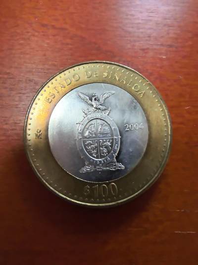 长老汇马年精选第九场拍卖 - 2004墨西哥联邦180周年双金属币，内圈16.812克925银