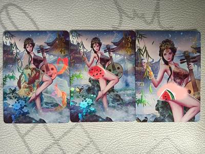 花开卡拍第31期（7月20号周日截拍，品控勿拍!!!拍品不寄存，运费5元，自制卡难免瑕疵，可能存在轻微撞角爆边等出厂瑕疵，品控介意勿拍！） - 燎原 魅系列 冯小怜彩闪3张