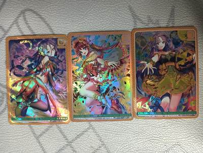 花开卡拍第31期（7月20号周日截拍，品控勿拍!!!拍品不寄存，运费5元，自制卡难免瑕疵，可能存在轻微撞角爆边等出厂瑕疵，品控介意勿拍！） - 驴歪歪 斑斓少女 精扣折光彩闪 3张