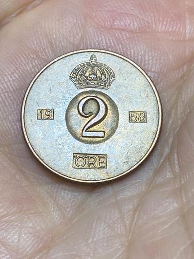 2025年第六十八场(总第九十四场）外国好品散币(免佣金) - 瑞典🇸🇪1958年2欧尔(古斯塔夫六世时期)