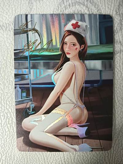 花开卡拍第31期（7月20号周日截拍，品控勿拍!!!拍品不寄存，运费5元，自制卡难免瑕疵，可能存在轻微撞角爆边等出厂瑕疵，品控介意勿拍！） - SGY满赠卡 烫金彩闪护士单卡