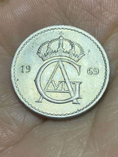 2025年第六十八场(总第九十四场）外国好品散币(免佣金) - 较少好品–瑞典🇸🇪1969年50欧尔(古斯塔夫六世时期，第二版铜镍材质U标)