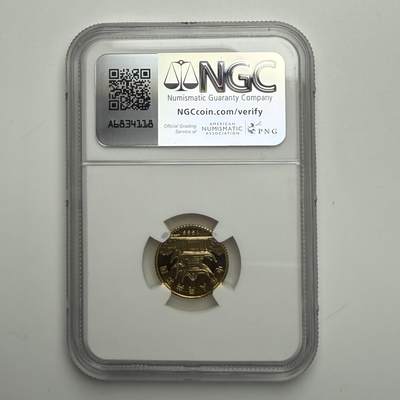 【金钰满堂钱币第四十三期】中国金银币/NGC评级币/金总封装币/国外金币 1999年兔年生肖1/10盎司彩色金币评级NGC69分 带证书 纯金3.11克