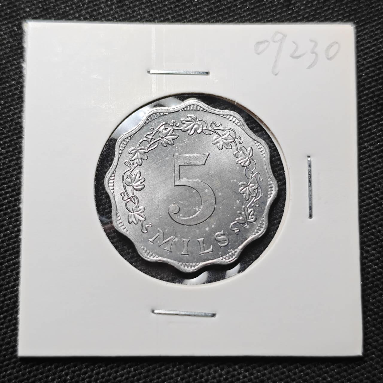 KK钱币收藏小铺 第309期 2月预留时间 周末发货 1972 马耳他5米尔 好品