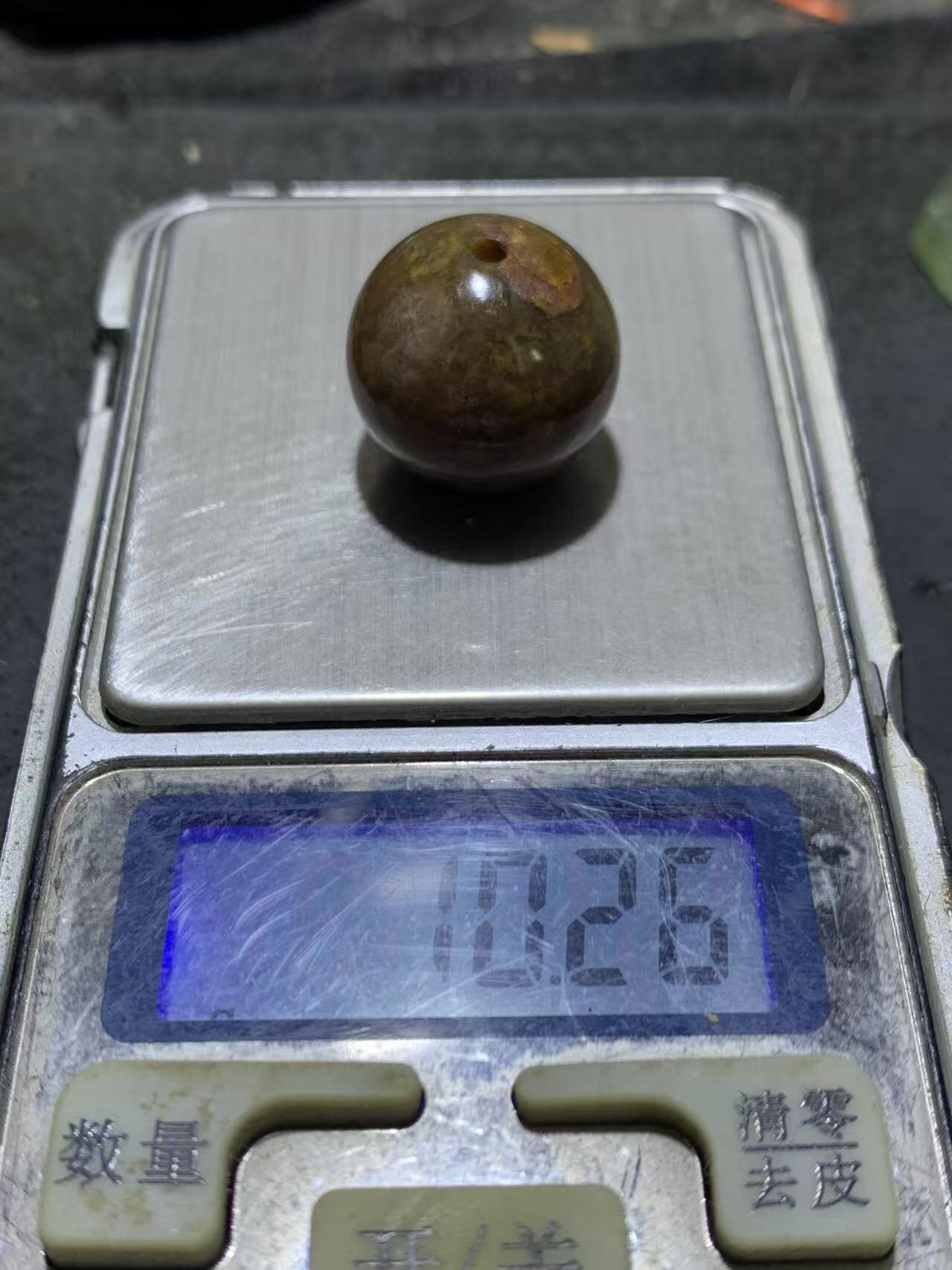 精美草花纹玛瑙2.0随形圆珠一颗！