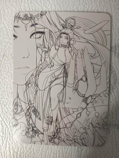 花开卡拍第31期（7月20号周日截拍，品控勿拍!!!拍品不寄存，运费5元，自制卡难免瑕疵，可能存在轻微撞角爆边等出厂瑕疵，品控介意勿拍！） - 绘天阁 次元鉴赏 周年纪念卡 线稿版