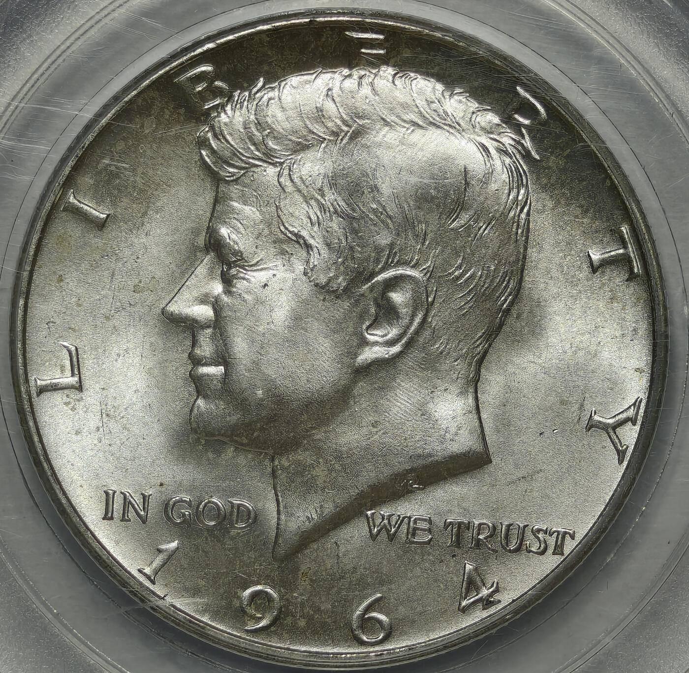 紫瑗钱币——第575期 美国 1964年 肯尼迪 50美分 12.5克 0.9银 公博 MS67