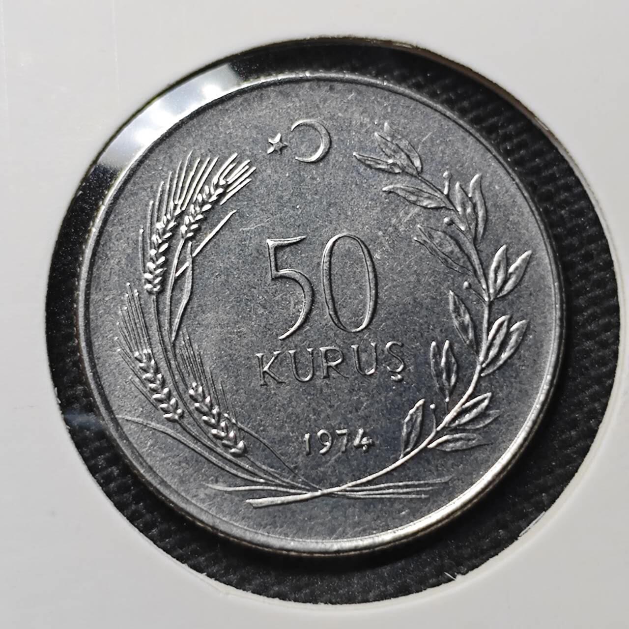 KK钱币收藏小铺 第309期 2月预留时间 周末发货 1974土耳其50库鲁 好品 披纱女士