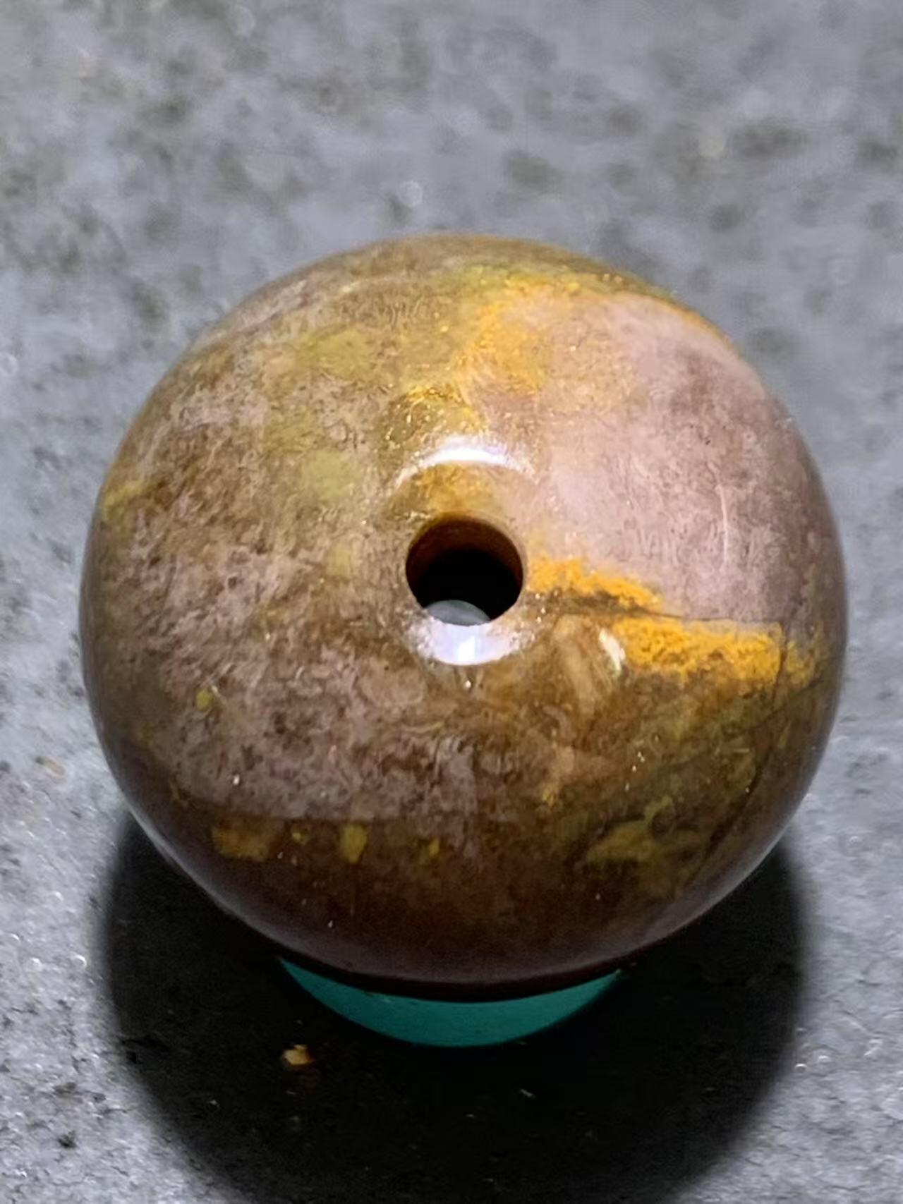 精美草花纹玛瑙2.0随形圆珠一颗！