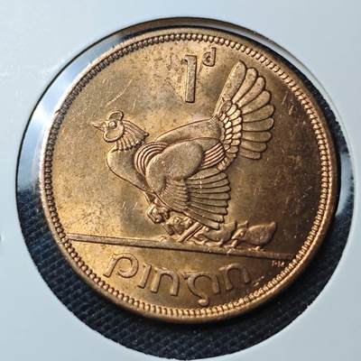KK钱币收藏小铺 第309期 2月预留时间 周末发货 - 1968爱尔兰1便士 好品母鸡铜币