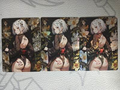 花开卡拍第31期（7月20号周日截拍，品控勿拍!!!拍品不寄存，运费5元，自制卡难免瑕疵，可能存在轻微撞角爆边等出厂瑕疵，品控介意勿拍！） - 鸡腿满赠卡 和服少女  3工艺