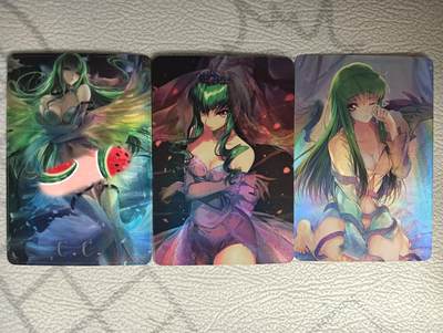 花开卡拍第31期（7月20号周日截拍，品控勿拍!!!拍品不寄存，运费5元，自制卡难免瑕疵，可能存在轻微撞角爆边等出厂瑕疵，品控介意勿拍！） - ACG动漫卡 反叛的鲁鲁修 魔女C.C. 小套卡 粗彩闪 3张