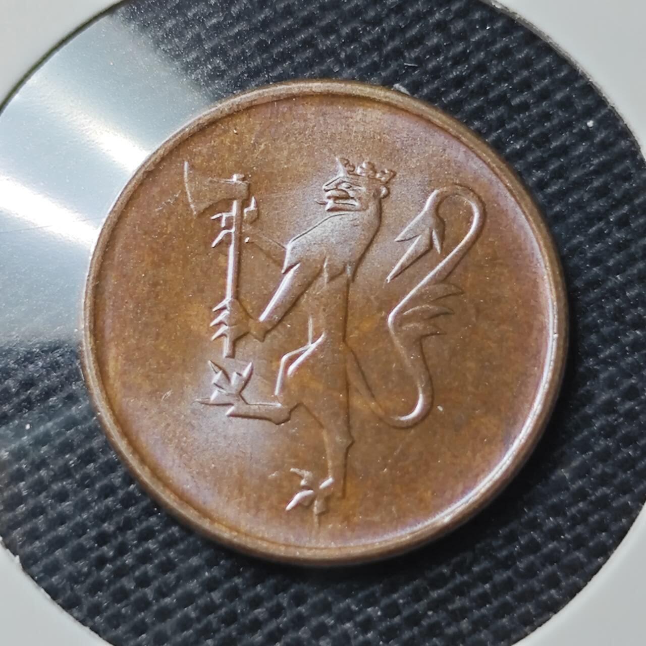 KK钱币收藏小铺 第309期 2月预留时间 周末发货 1981挪威5欧尔 拆卷品
