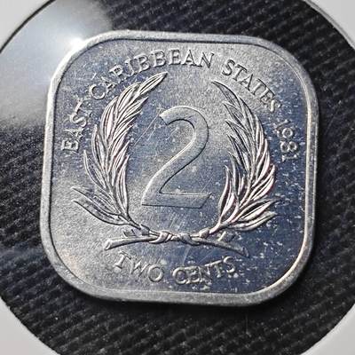 KK钱币收藏小铺 第309期 2月预留时间 周末发货 - 1981东加勒比2分 