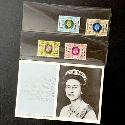 ＜小葵钱铺＞第55期·富兰克林+非全新纸币场（部分UNC）·满200包邮 - 英国1977年女王登基25周年纪念邮票集