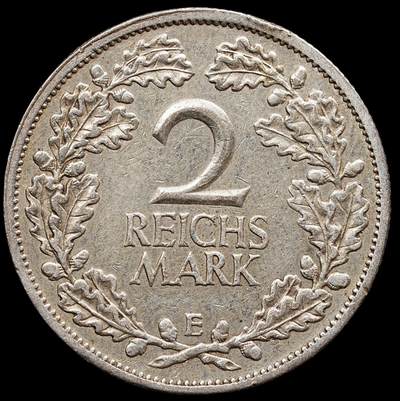 修遠堂世界钱币第七十八期 - 1926年德国2马克银币 E厂铭