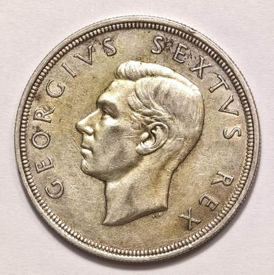 紫瑗钱币——第575期 - 南非 1951年 乔治六世国王 南非羚羊 五先令 28.28克 0.5银