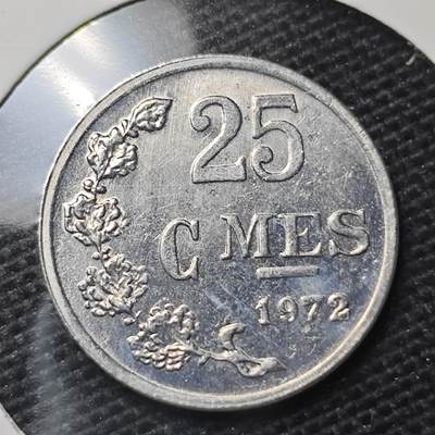 KK钱币收藏小铺 第309期 2月预留时间 周末发货 - 1972卢森堡25分 好品