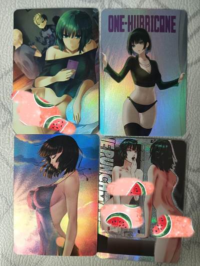 花开卡拍第31期（7月20号周日截拍，品控勿拍!!!拍品不寄存，运费5元，自制卡难免瑕疵，可能存在轻微撞角爆边等出厂瑕疵，品控介意勿拍！） - 一拳超人 地狱吹雪 彩闪 3张 赠纱布闪艺术卡一张。