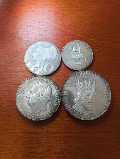 长老汇蛇年精选第二十五场拍卖 - 1965奥地利精制银套币4枚，盒证全，克书60美金