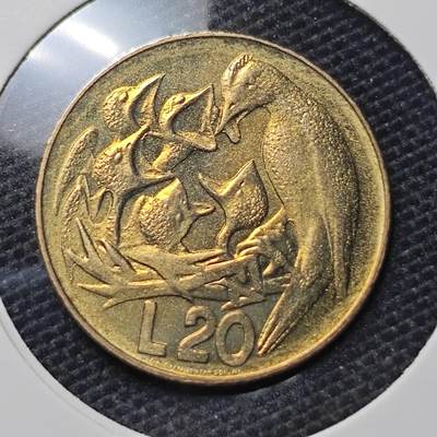 KK钱币收藏小铺 第309期 2月预留时间 周末发货 - 1975圣马力诺20里拉 好品铜币