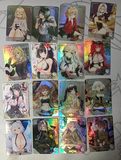 花开卡拍第31期（7月20号周日截拍，品控勿拍!!!拍品不寄存，运费5元，自制卡难免瑕疵，可能存在轻微撞角爆边等出厂瑕疵，品控介意勿拍！） - 小青蛙 女神物语 SR闪卡 不重复 16张