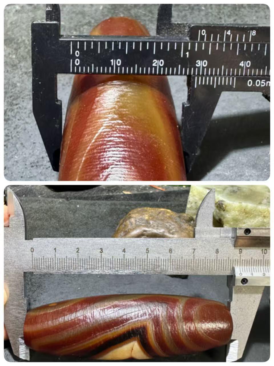 巨无霸天眼风化纹缠丝玛瑙大桶珠（把件)一颗