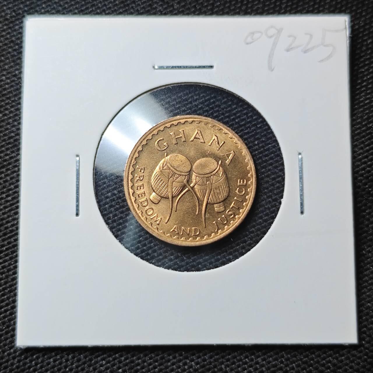 KK钱币收藏小铺 第309期 2月预留时间 周末发货 1967加纳1/2比塞瓦 拆卷品