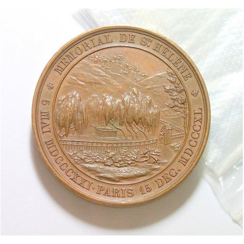 法国1840年 拿破仑及圣赫拿岛故居 高浮雕精制大铜章 40MM