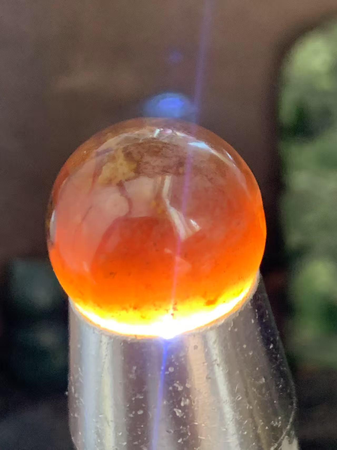 精美草花纹玛瑙2.0随形圆珠一颗！