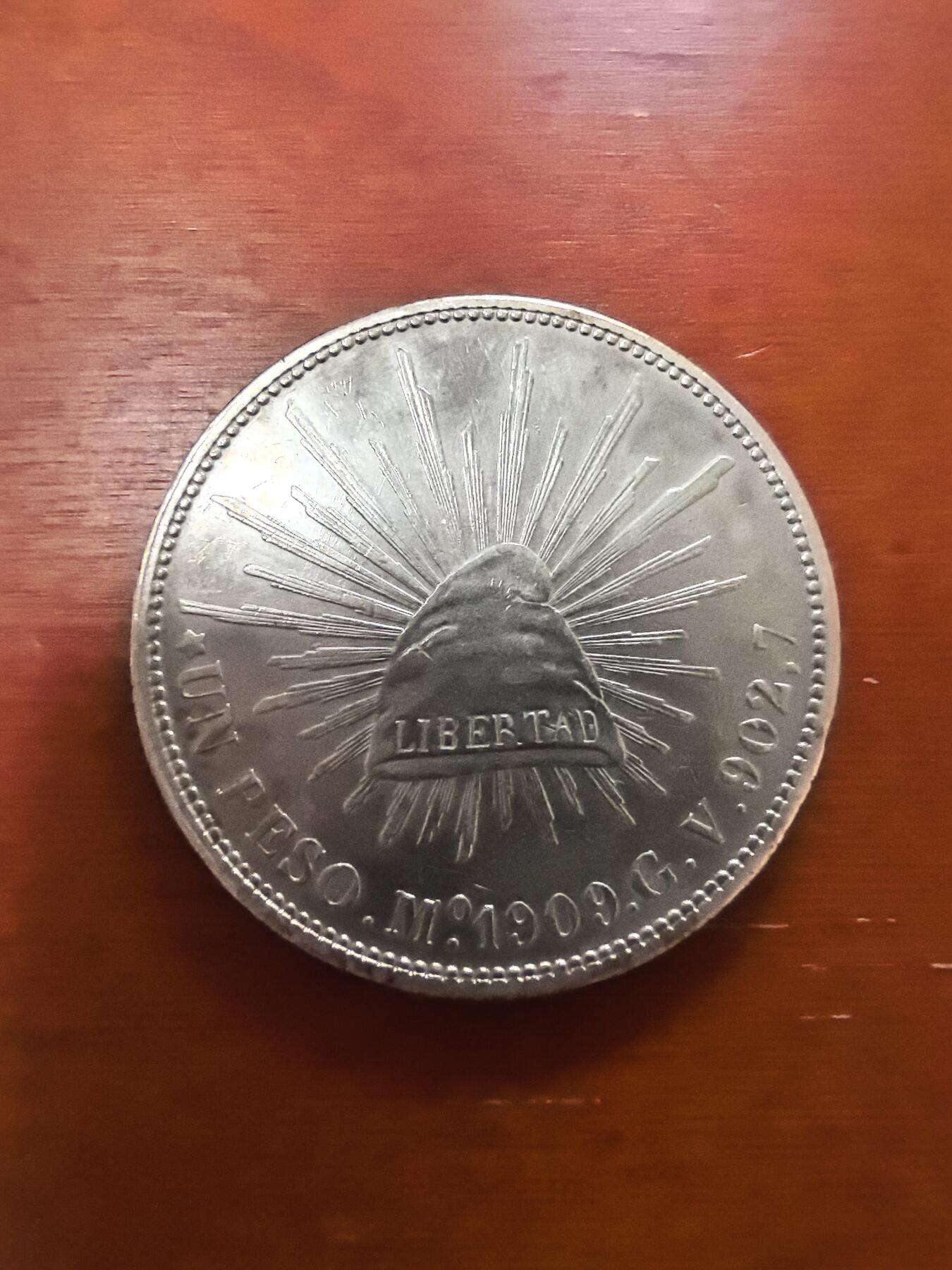 长老汇蛇年精选第二十五场拍卖 1909墨西哥1比索直齿鹰洋，好品