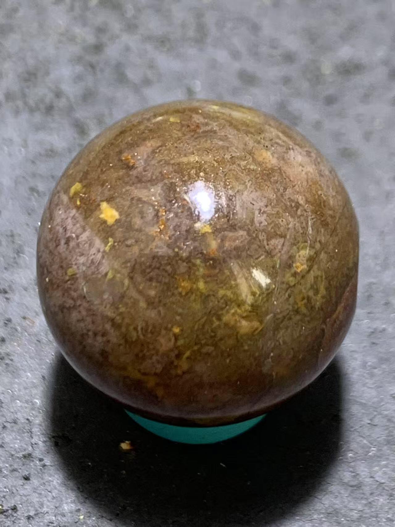 精美草花纹玛瑙2.0随形圆珠一颗！