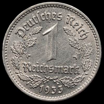 修遠堂世界钱币第七十八期 - 1933年德国1马克F厂铭 带光
